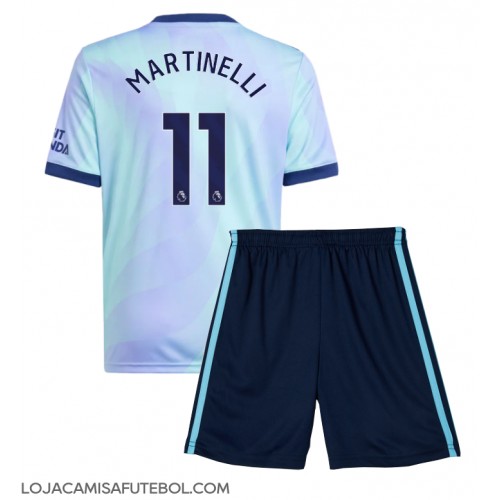 Camisa de Futebol Arsenal Gabriel Martinelli #11 Equipamento Alternativo Infantil 2024-25 Manga Curta (+ Calças curtas)